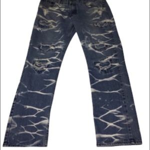 Thrill Jeans: Bleached Destroyed, Shredded - size 14